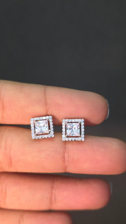 Floating Square Pave Pendat set