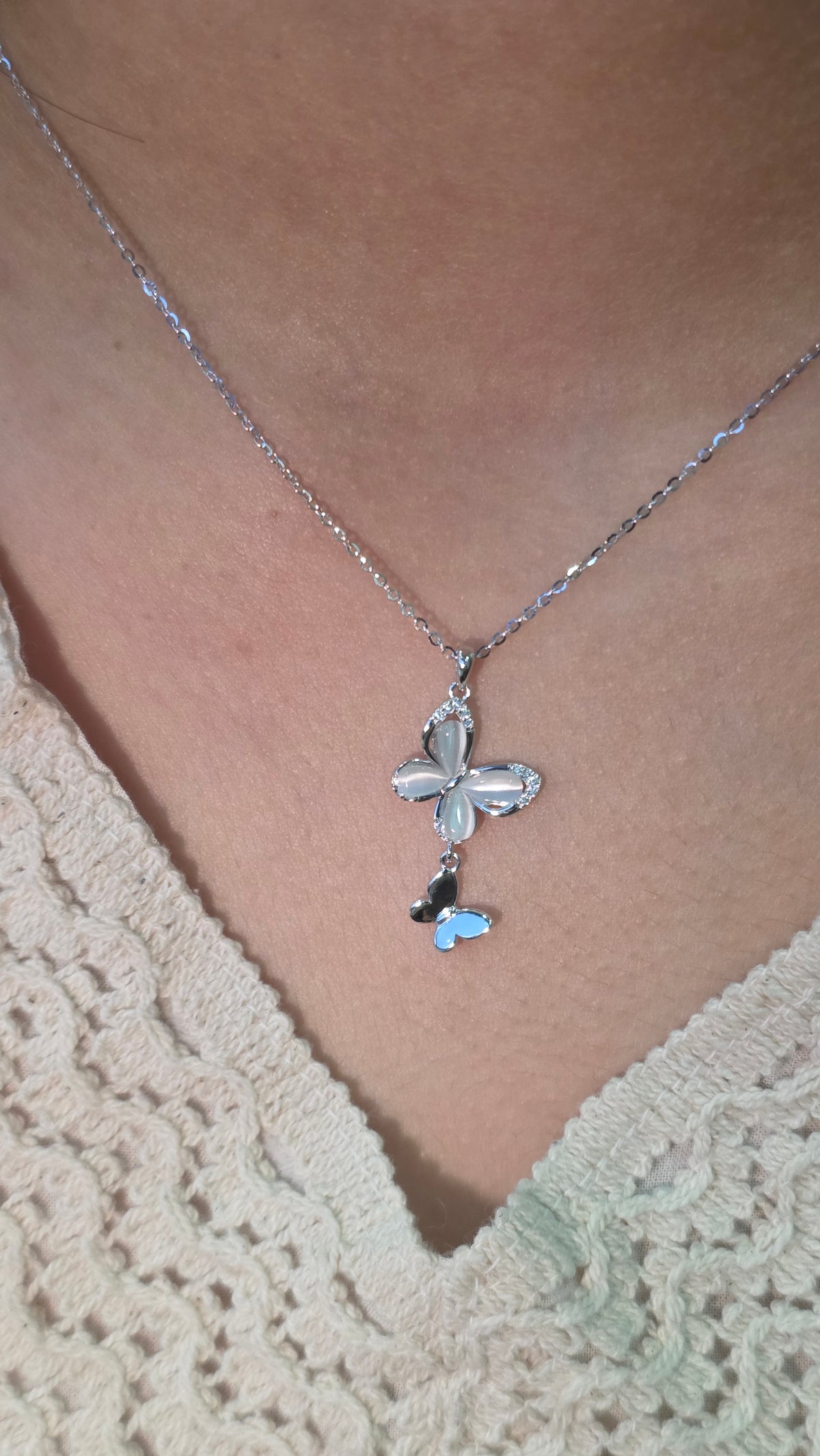 Duo Butterfly Pendant Chain