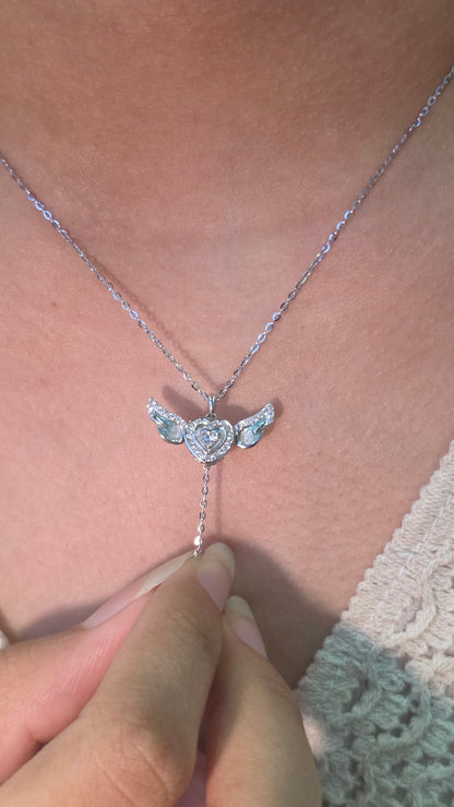 Angel Wing Heart Pendant Chain