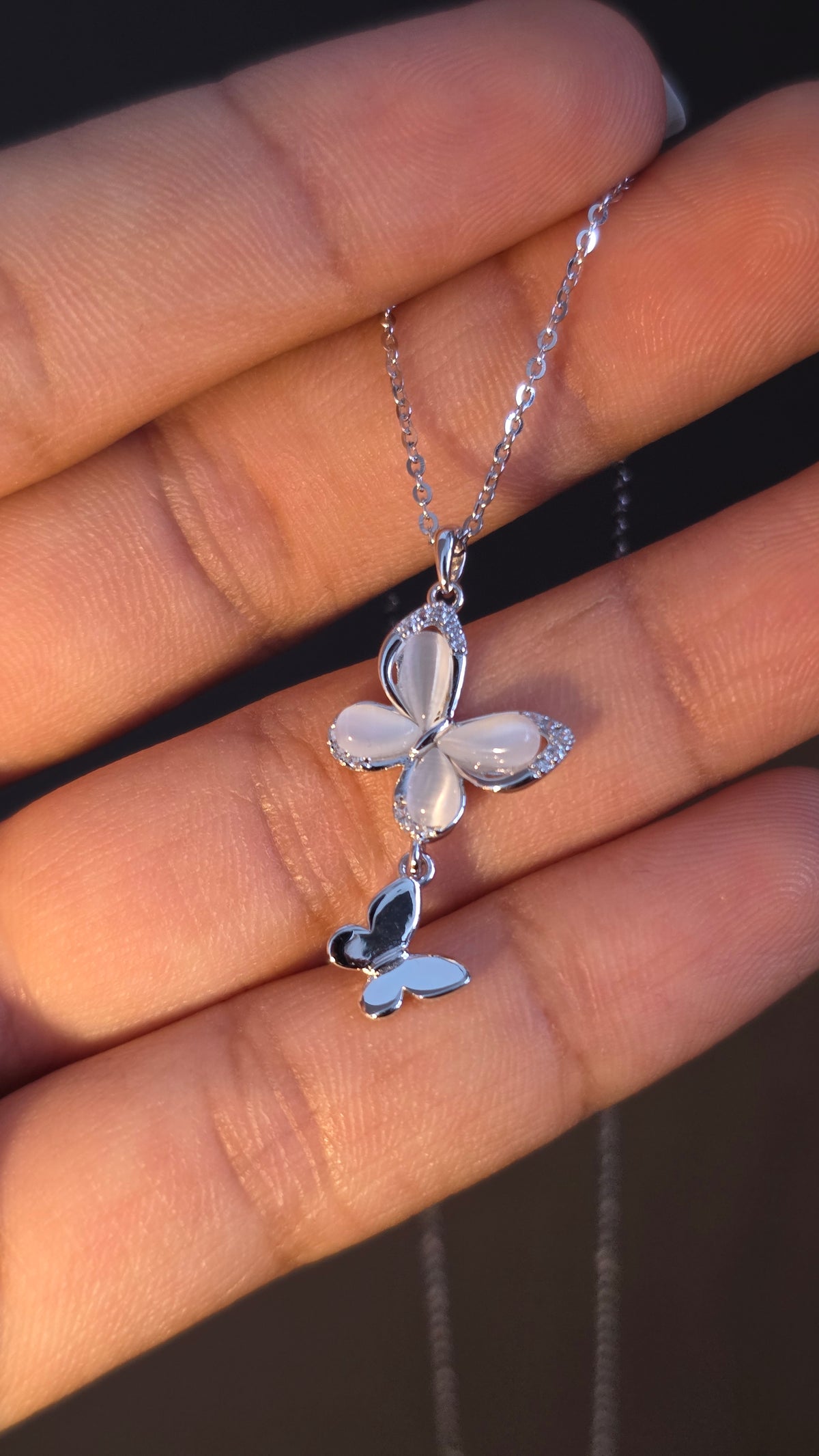 Duo Butterfly Pendant Chain