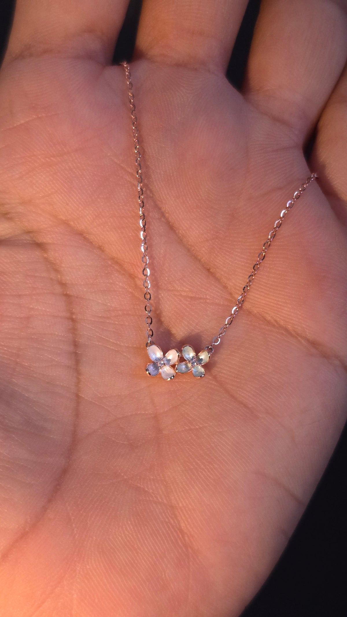 Duo Blossom Pendant Chain
