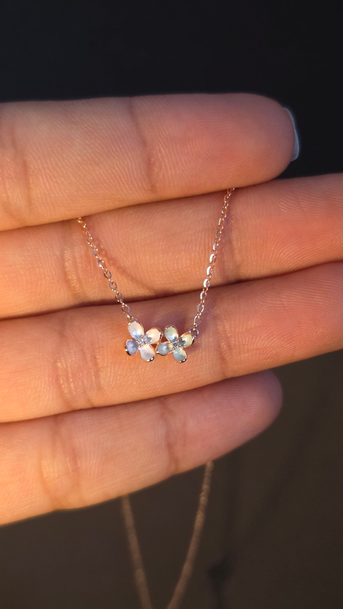 Duo Blossom Pendant Chain
