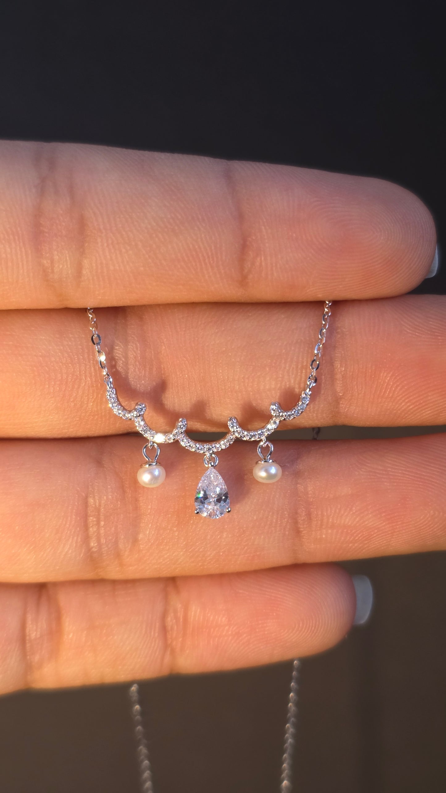 Pearl Trio Drop Necklace