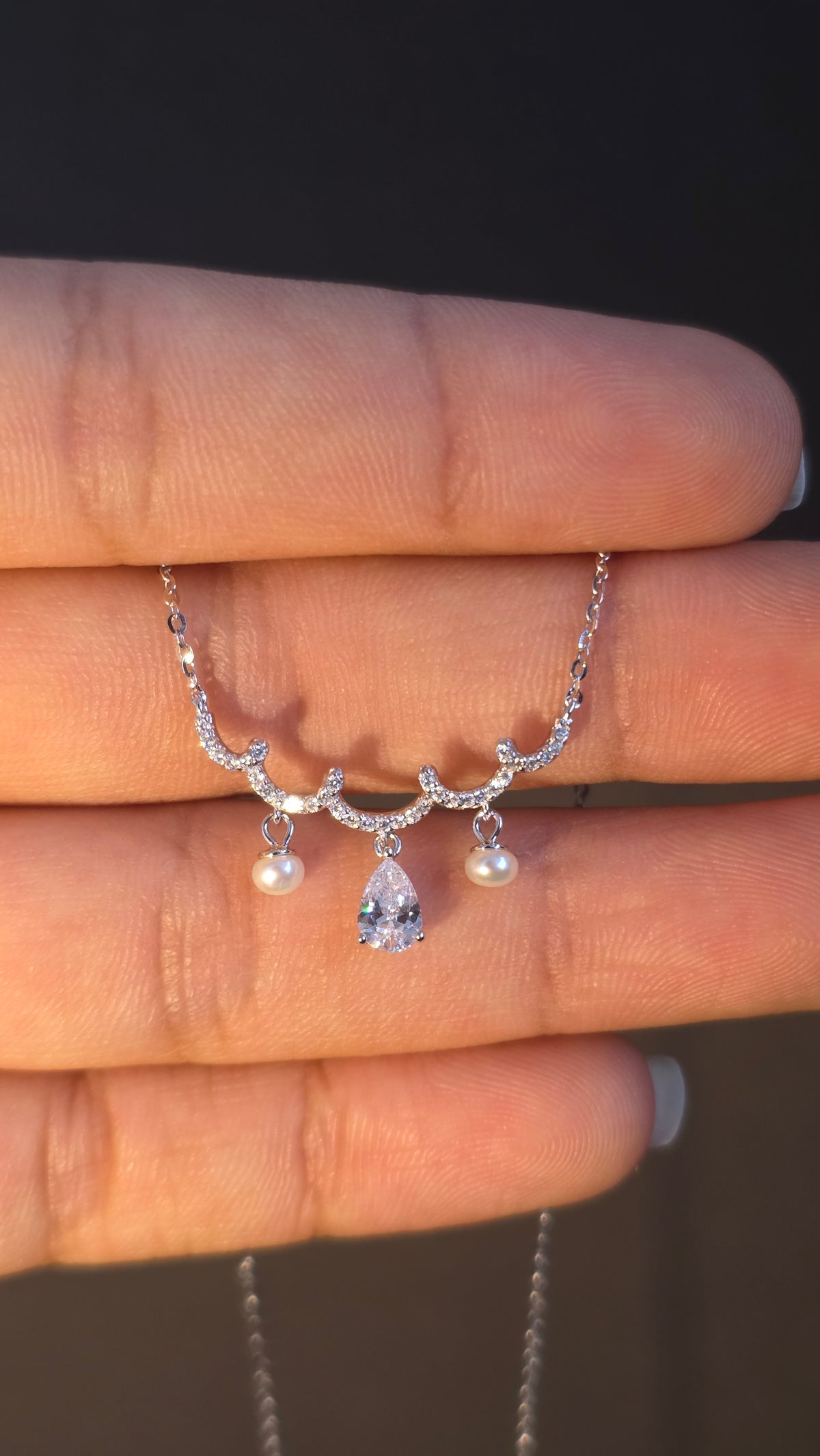 Pearl Trio Drop Necklace