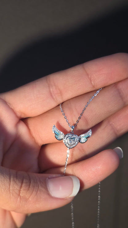 Angel Wing Heart Pendant Chain