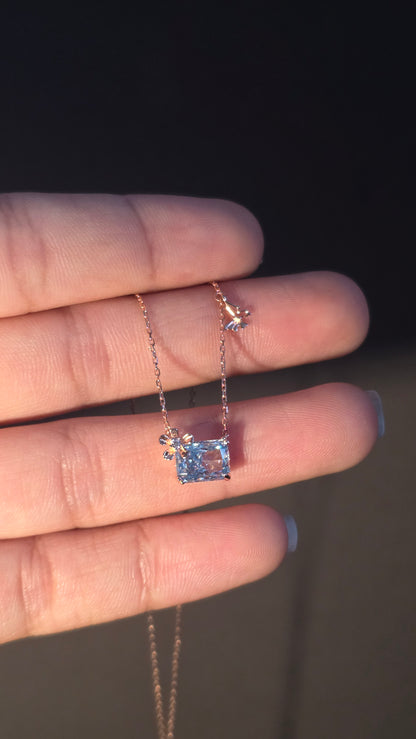 Aqua Square Pendant Chain