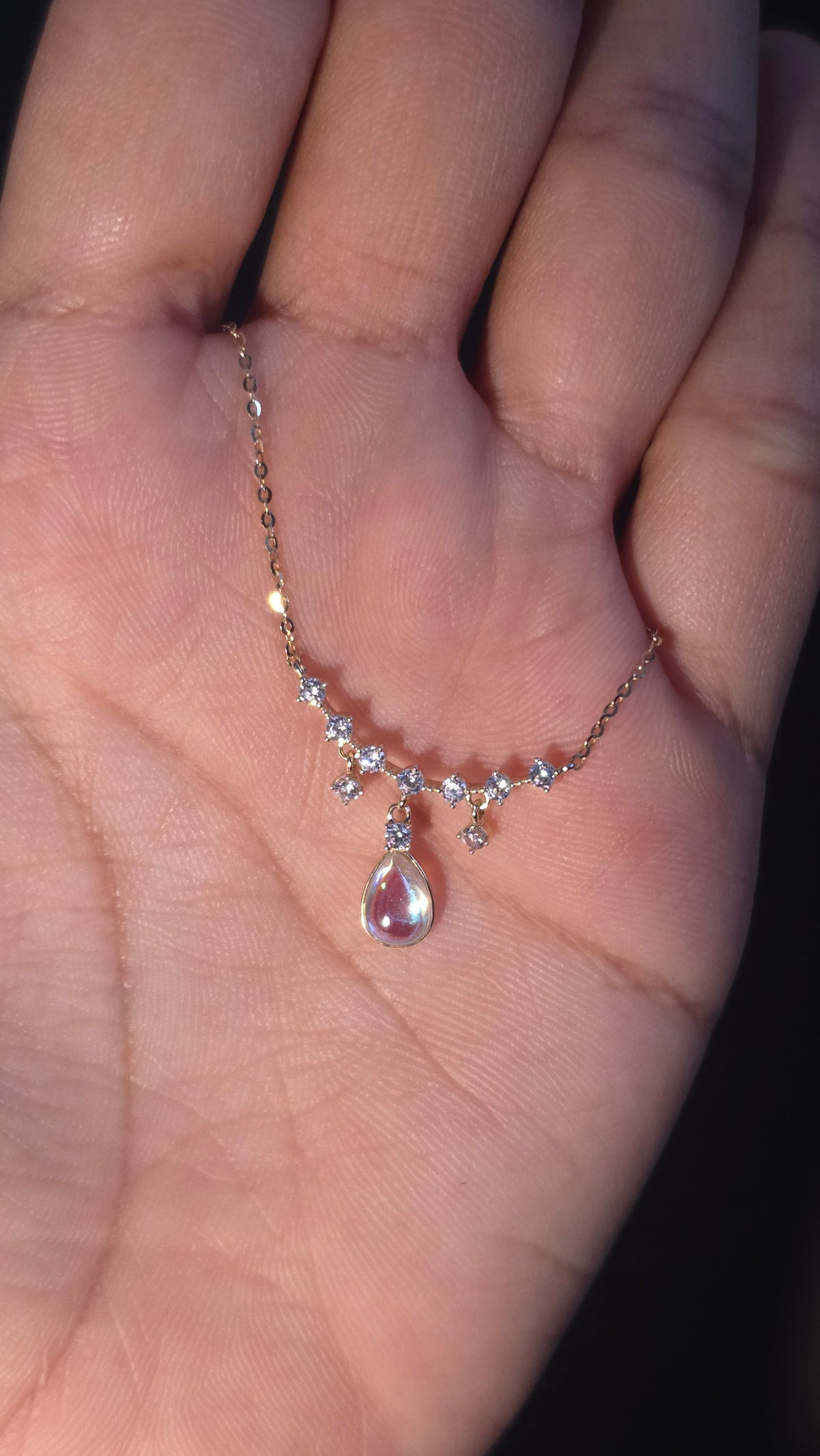 Celeste Pearl Drop Pendant Chain