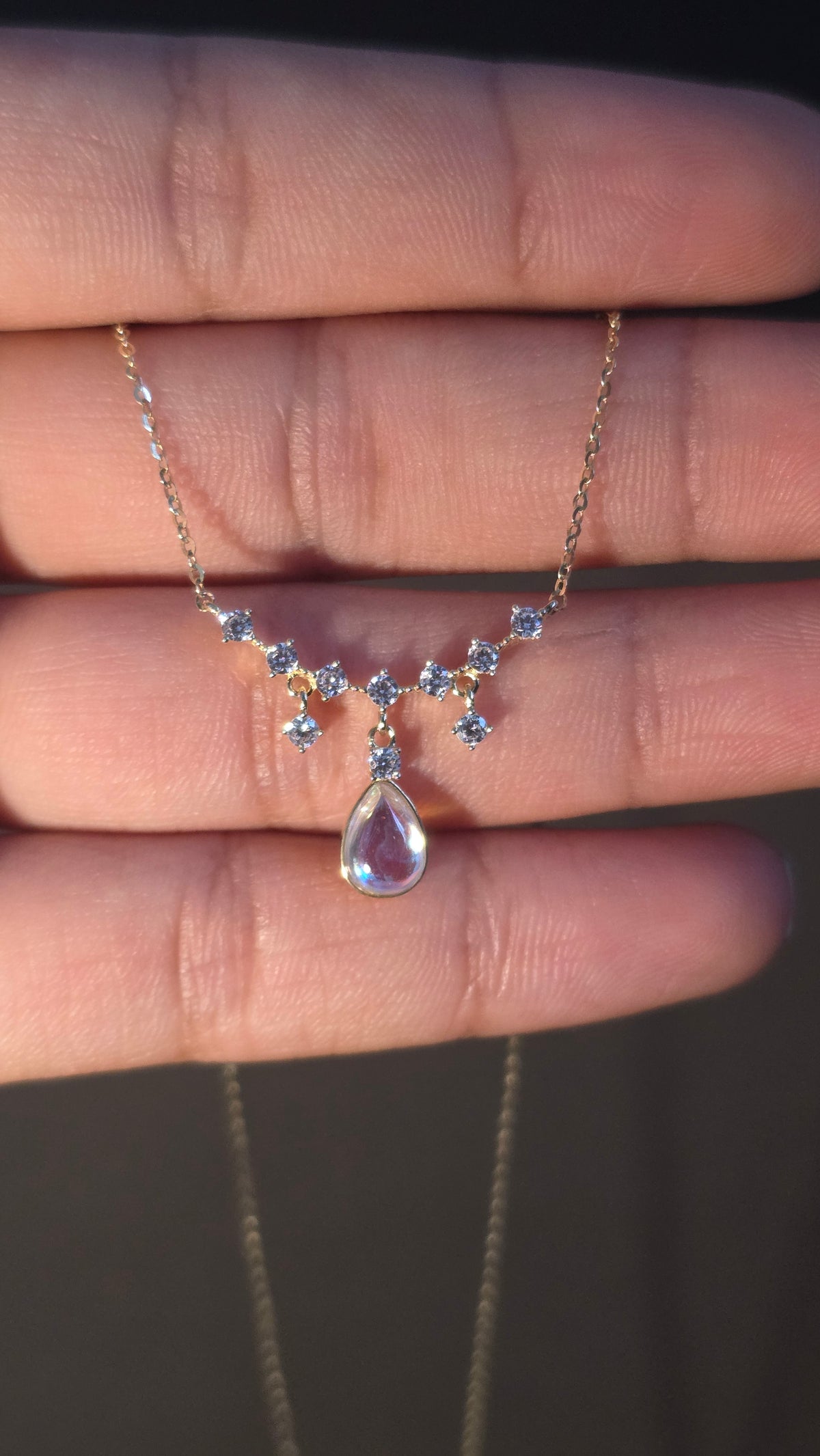 Celeste Pearl Drop Pendant Chain