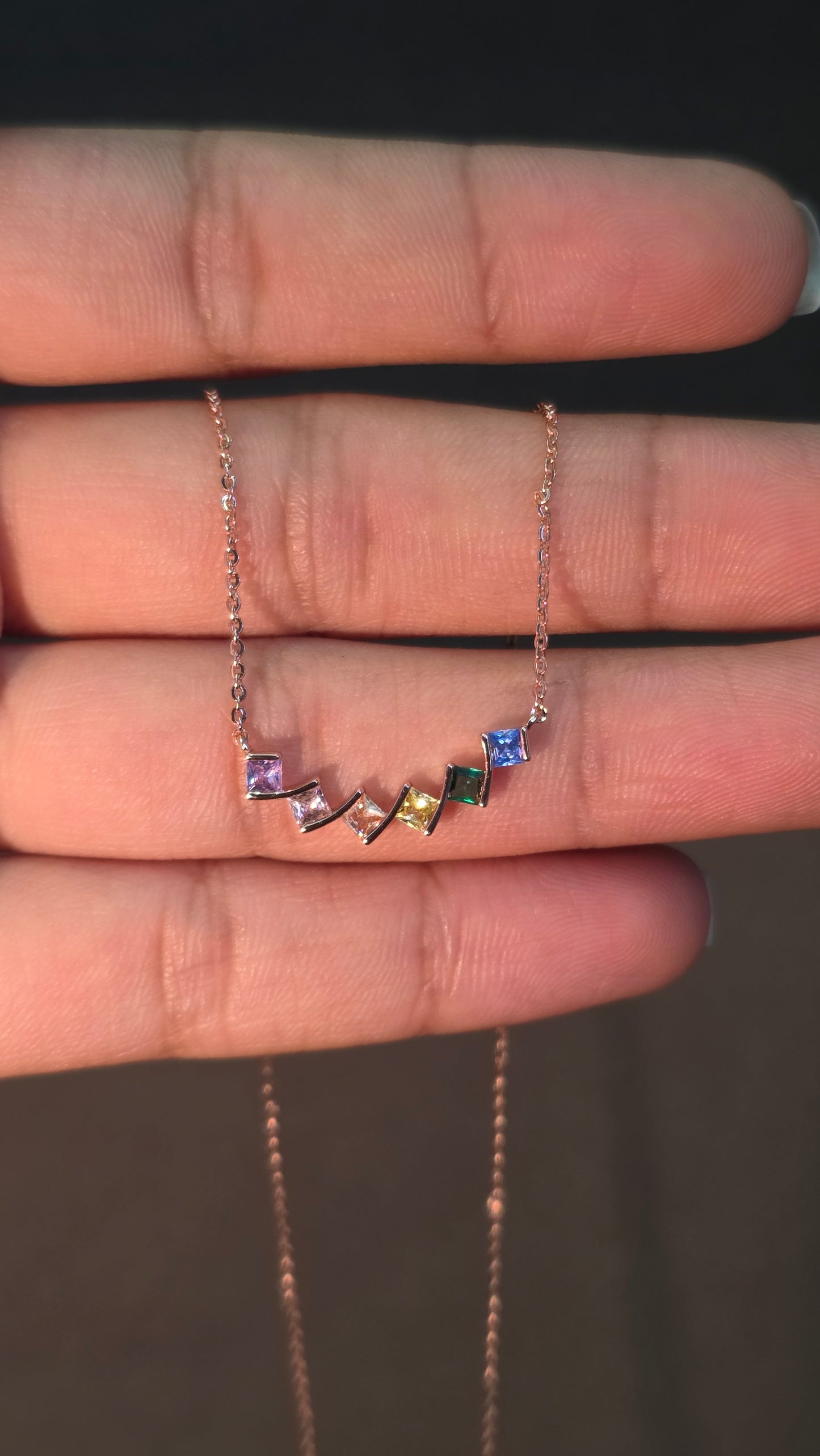 Rainbow Bar Necklace