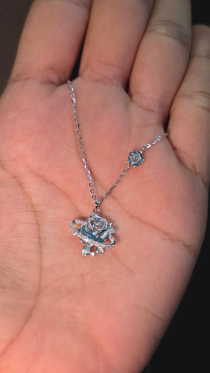 Blue Rose Pendant Chain