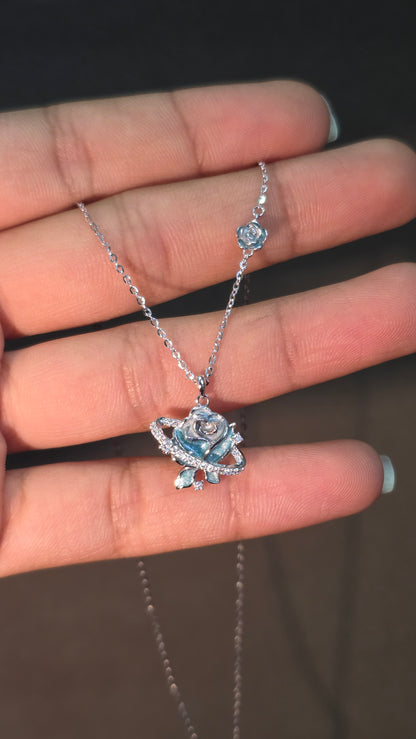 Blue Rose Pendant Chain