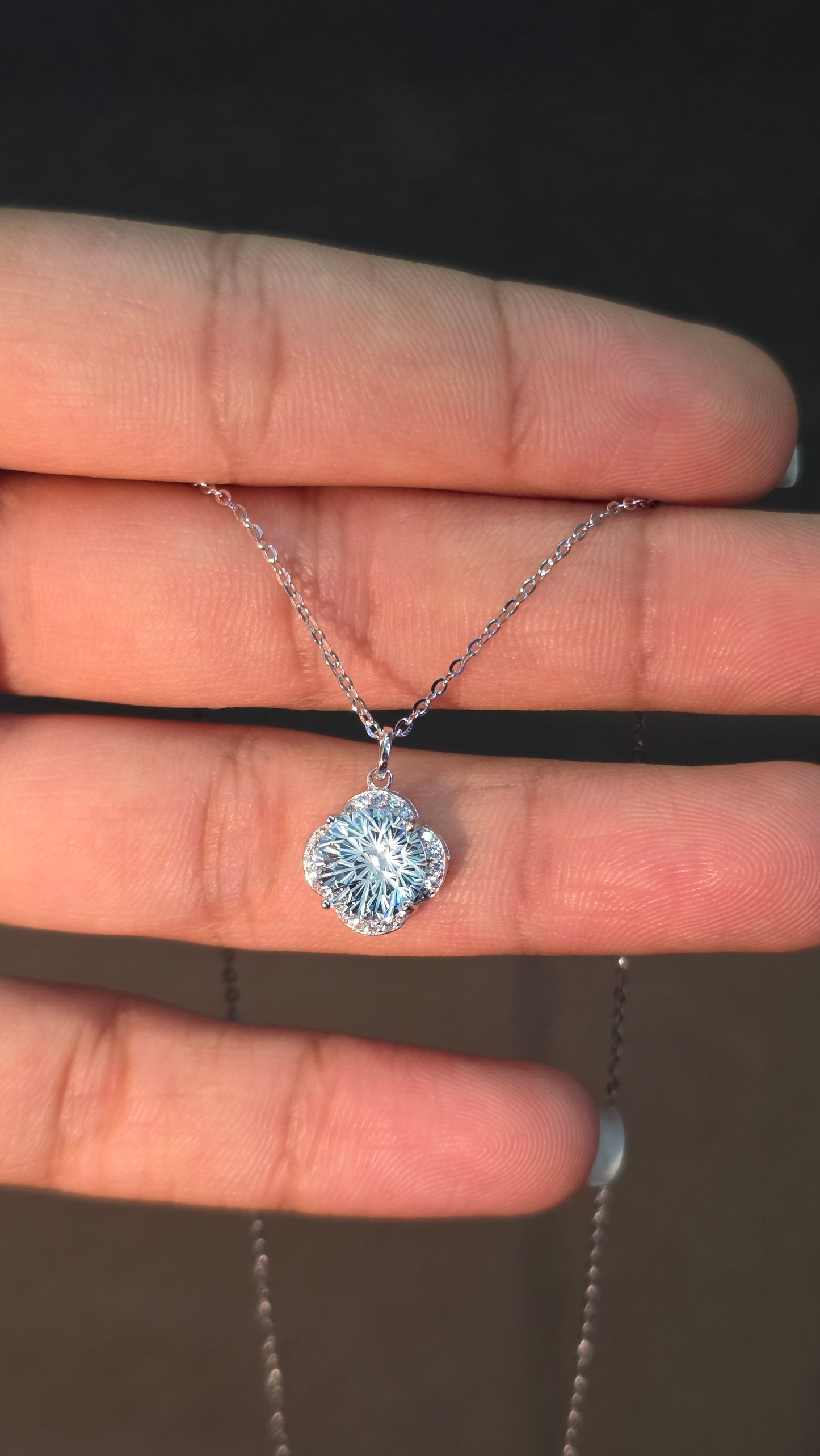 Azure Bloom Pendant Chain