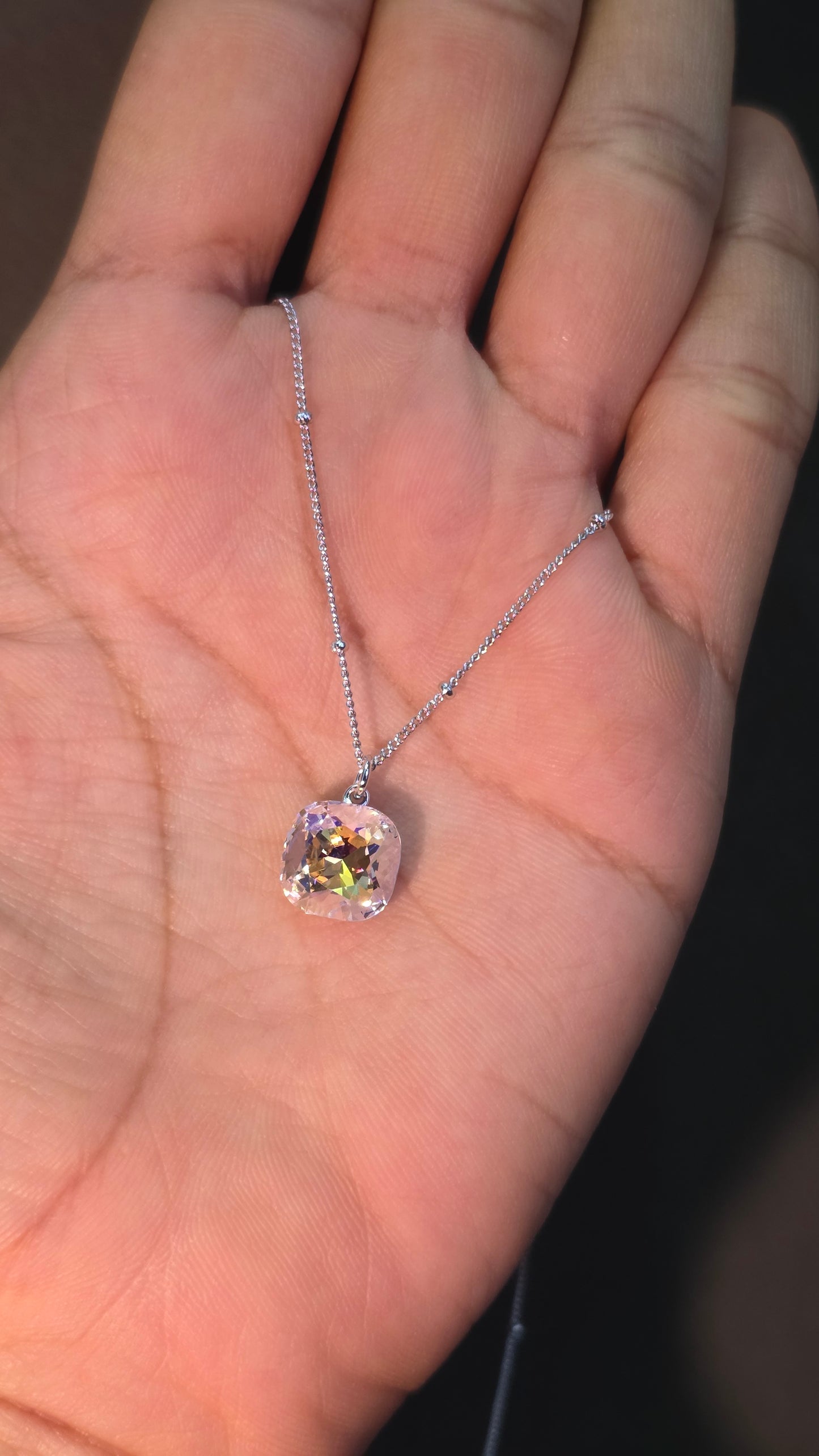 Aurora Cushion Pendant Chain