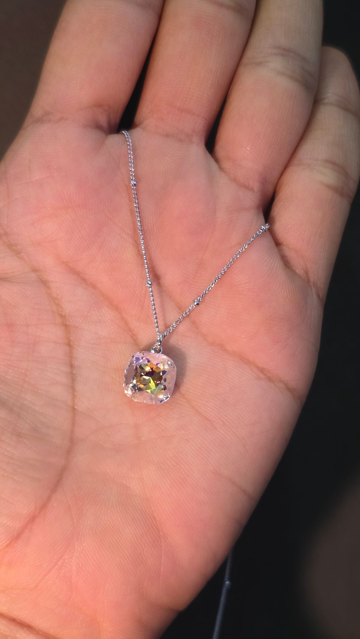 Aurora Cushion Pendant Chain