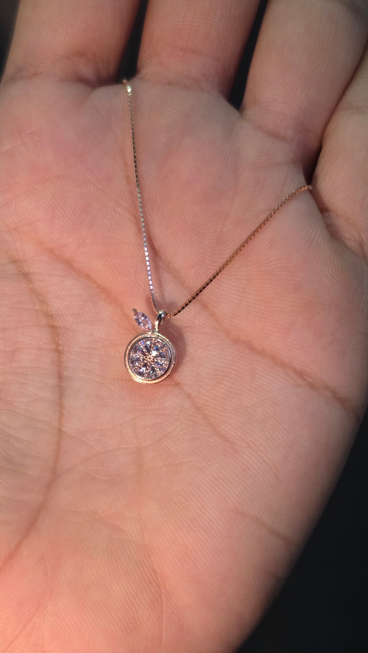 Milgrain Solitaire Pendant Chain
