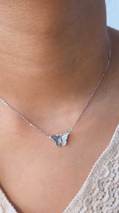 Azure Wing Butterfly Pendant Chain