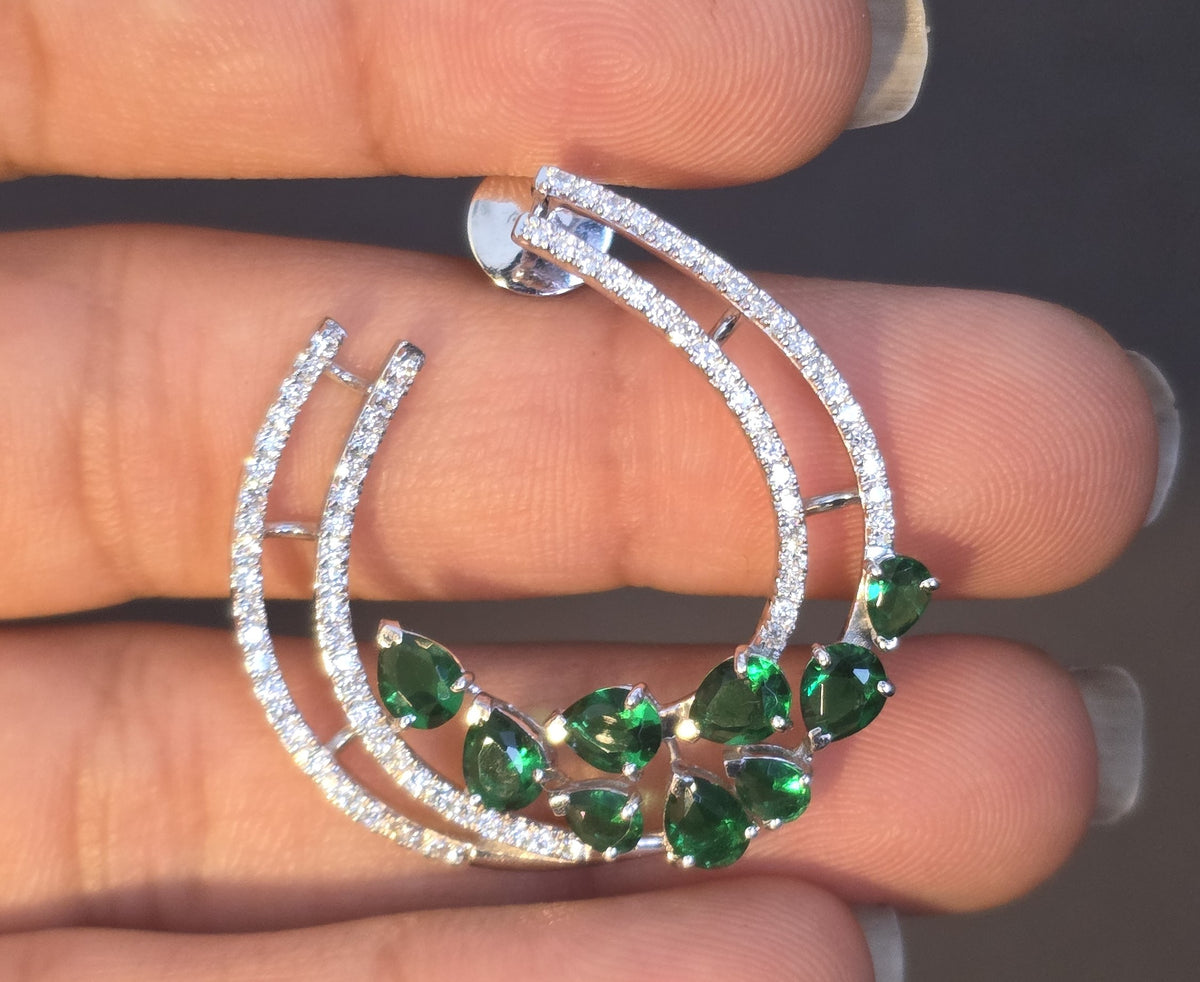 Emerald Crescent Hoops