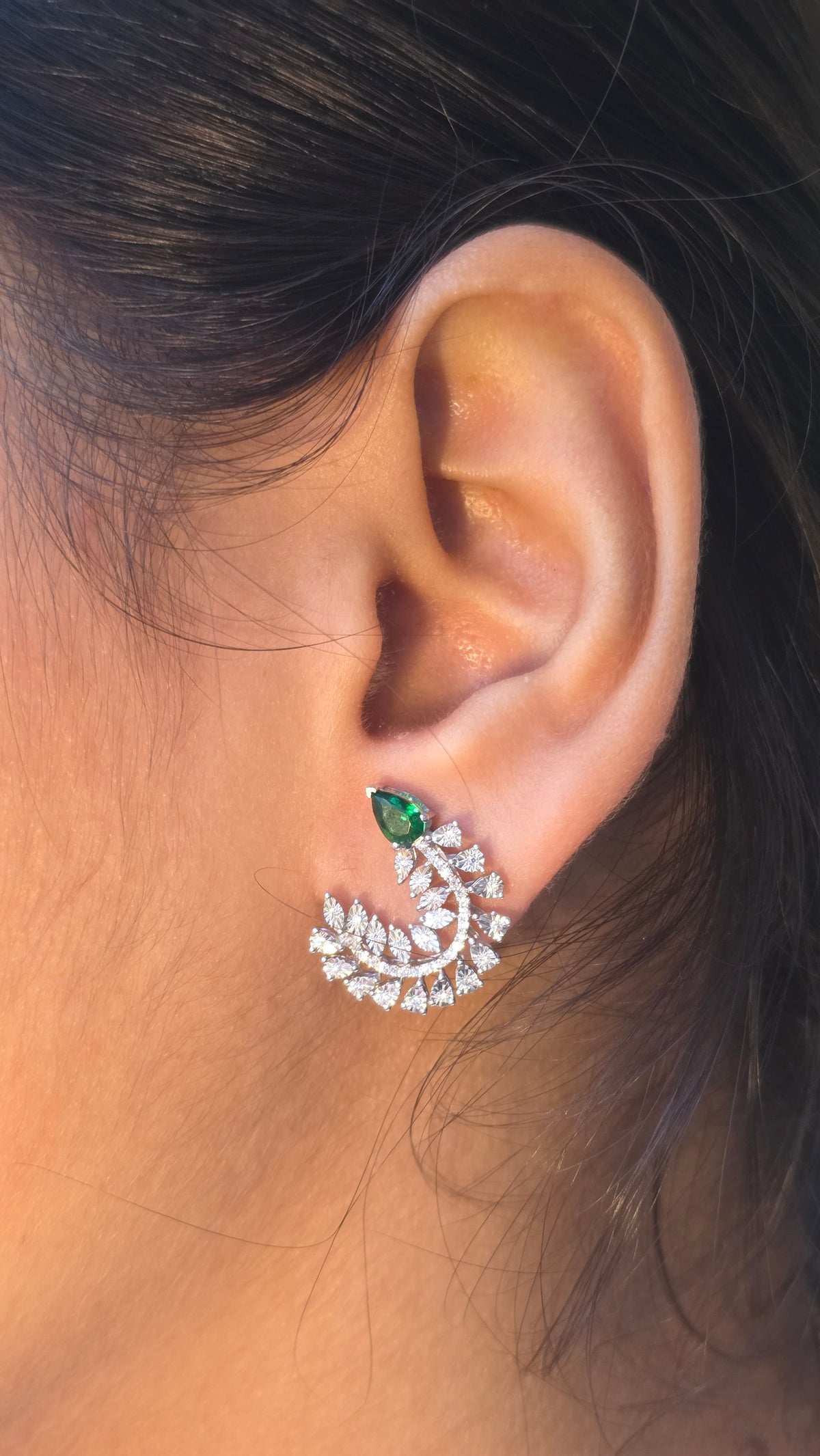 Emerald Feather C-Hoops