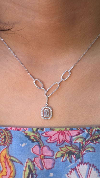 Emerald Link Pendant Necklace