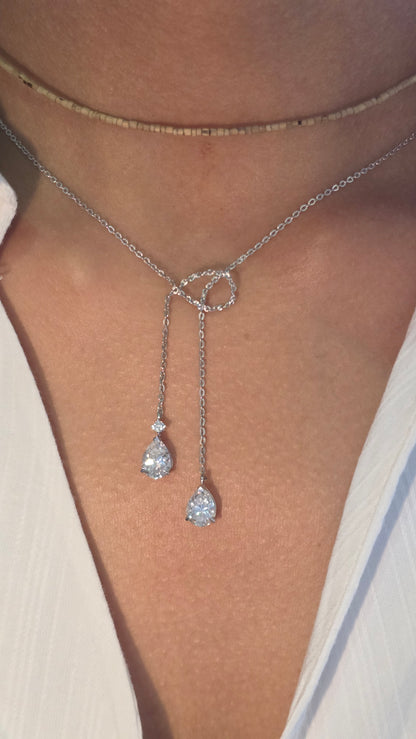 Dual Pear Lariat Chain