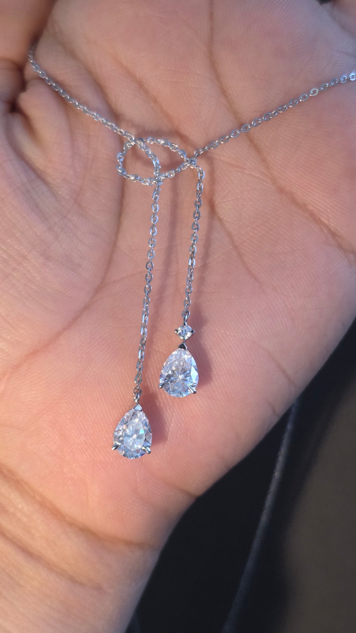 Dual Pear Lariat Chain