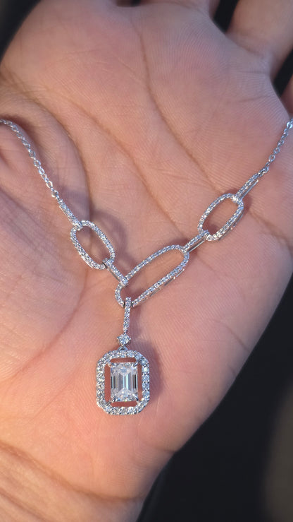 Emerald Link Pendant Necklace