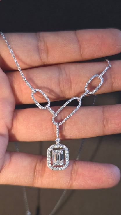 Emerald Link Pendant Necklace
