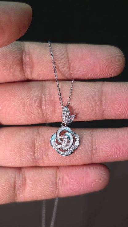 Swirl Rose Pendant Chain