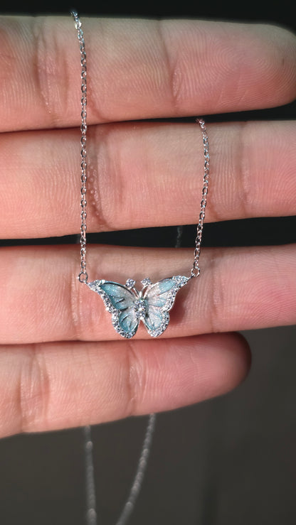 Azure Wing Butterfly Pendant Chain