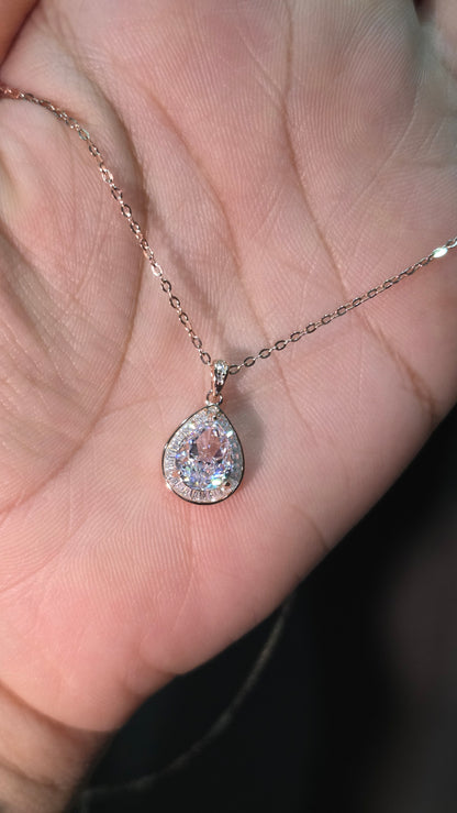 Rosé Teardrop Pendant Chain