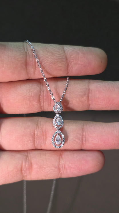 Three-Stone Halo Pendant