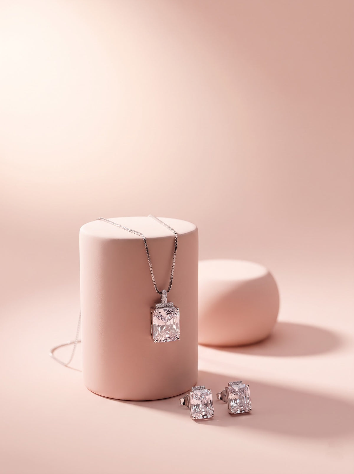 Radiant Cut Pendant Set