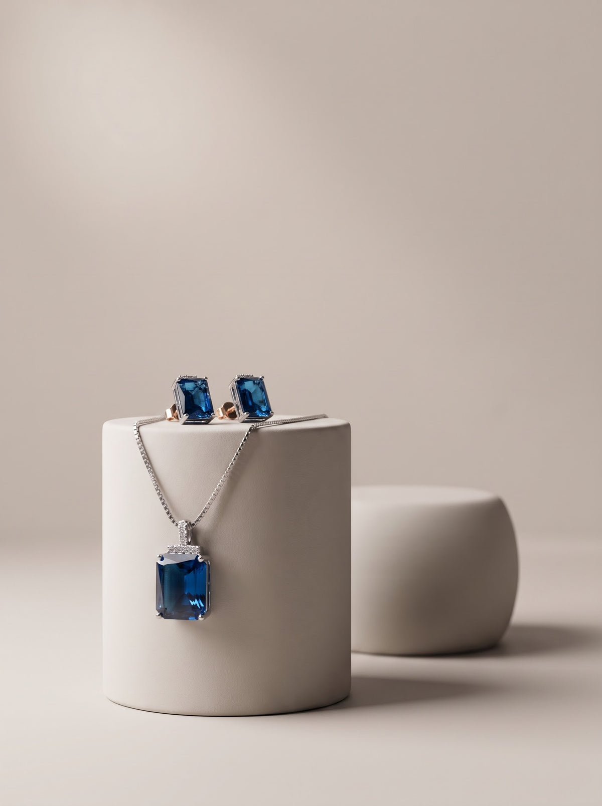 Blue Crystal Pendent set