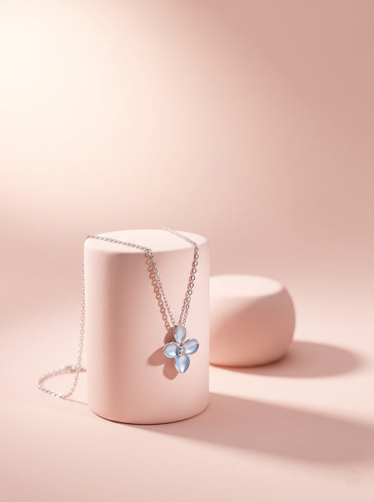 Four-Petal Floral Pendant Chain