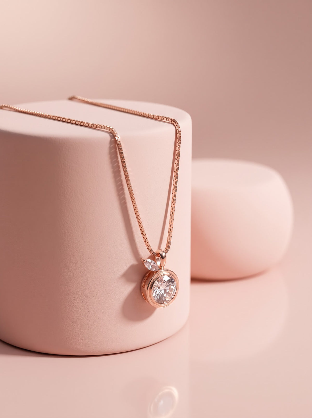 Milgrain Solitaire Pendant Chain