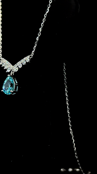 Teal Crown Pendant Chain