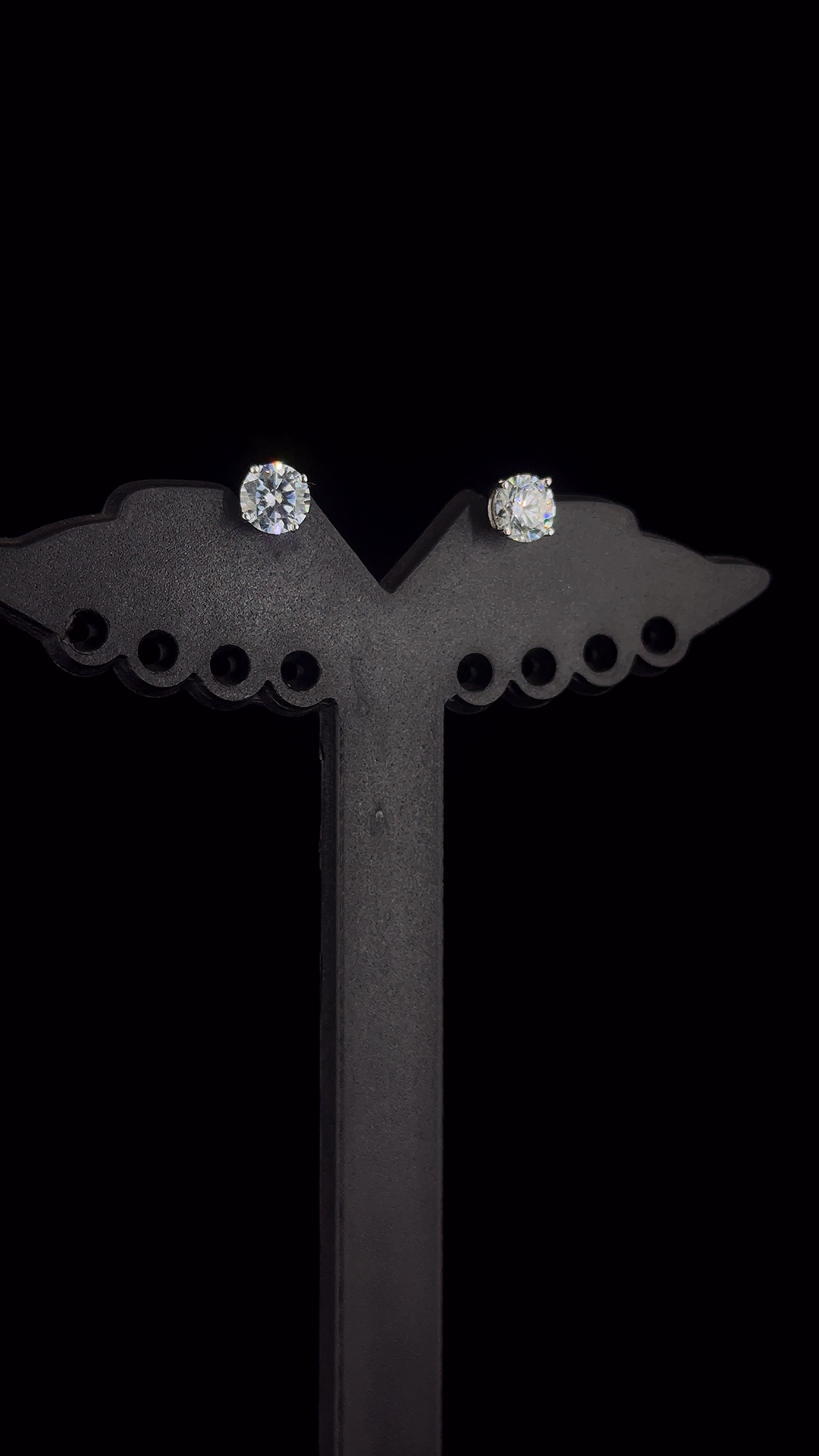 925 sterling silver round brilliant Cubic Zirconia four-prong solitaire stud earrings — The Round Solitaire Stud by The White Kala