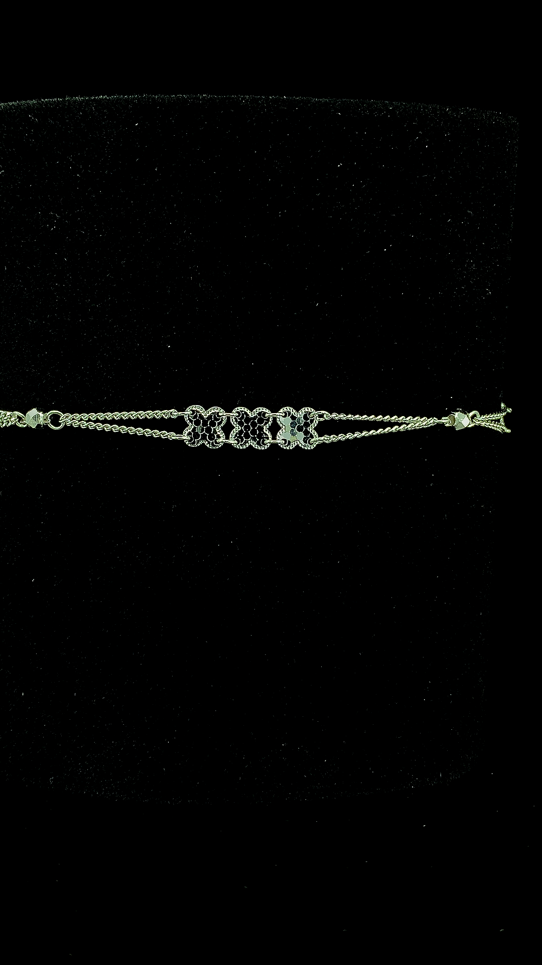 925 sterling silver triple open quatrefoil clover centrepiece double rope chain bracelet — The Triple Clover Bracelet by The White Kala
