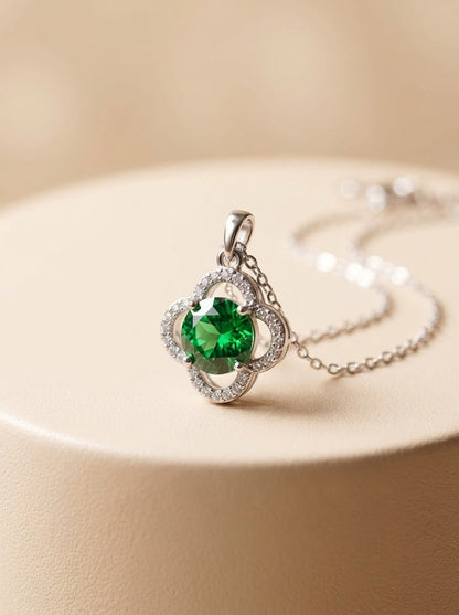 Emerald Clover Pendant Chain
