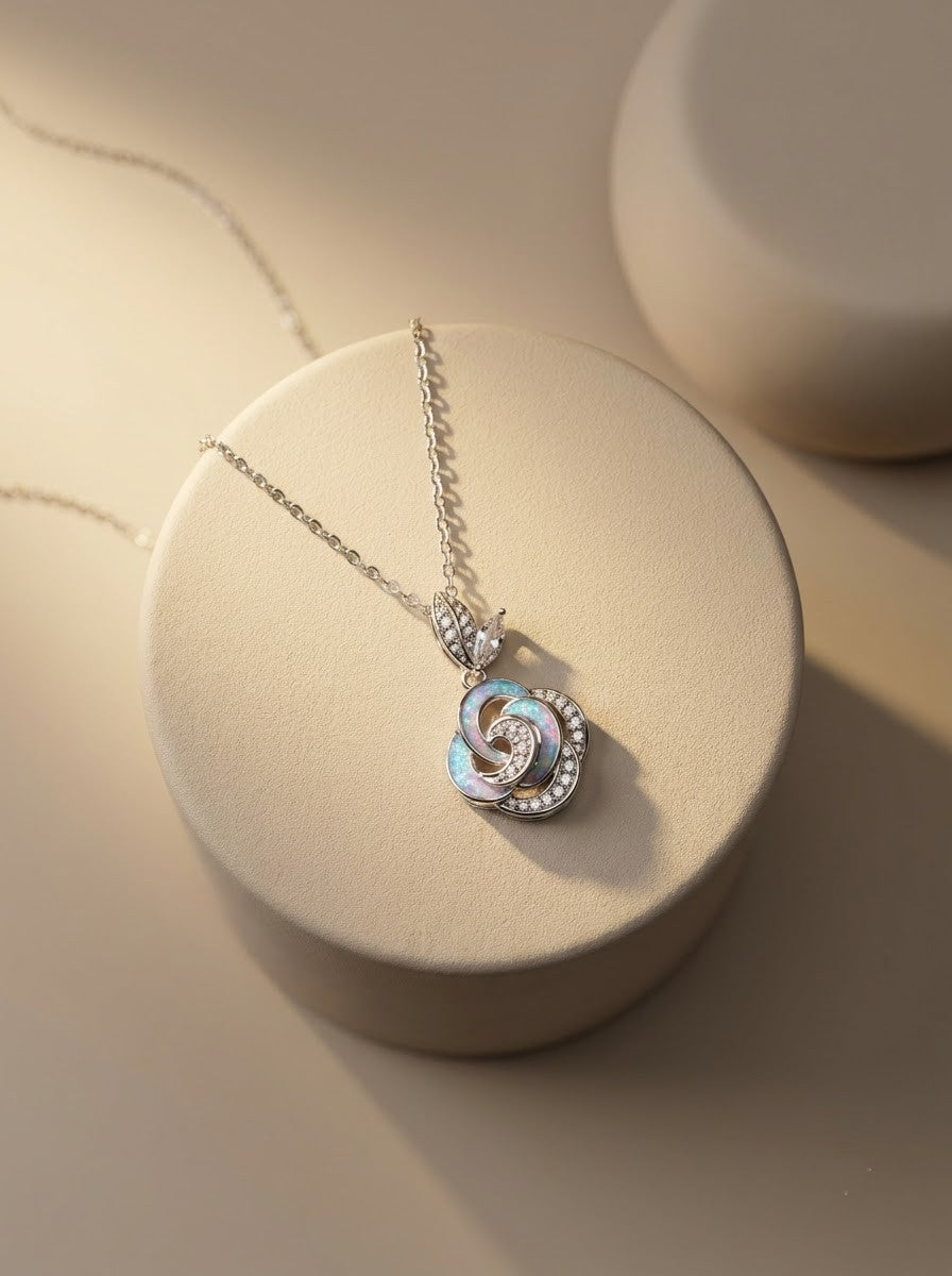 Swirl Rose Pendant Chain