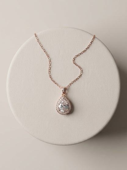 Rosé Teardrop Pendant Chain