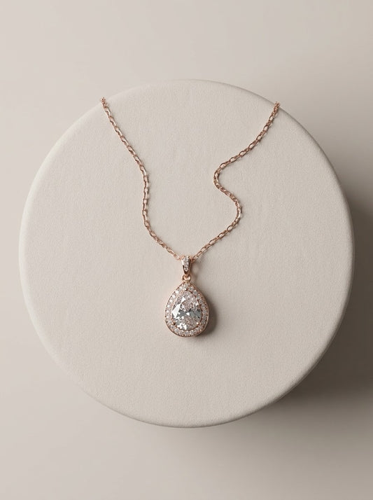 Rosé Teardrop Pendant Chain