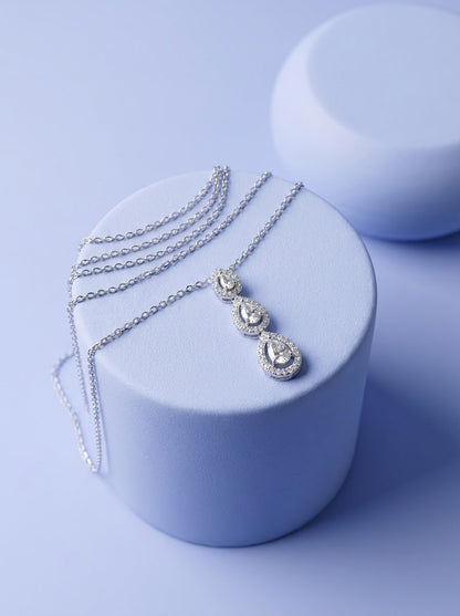 Three-Stone Halo Pendant