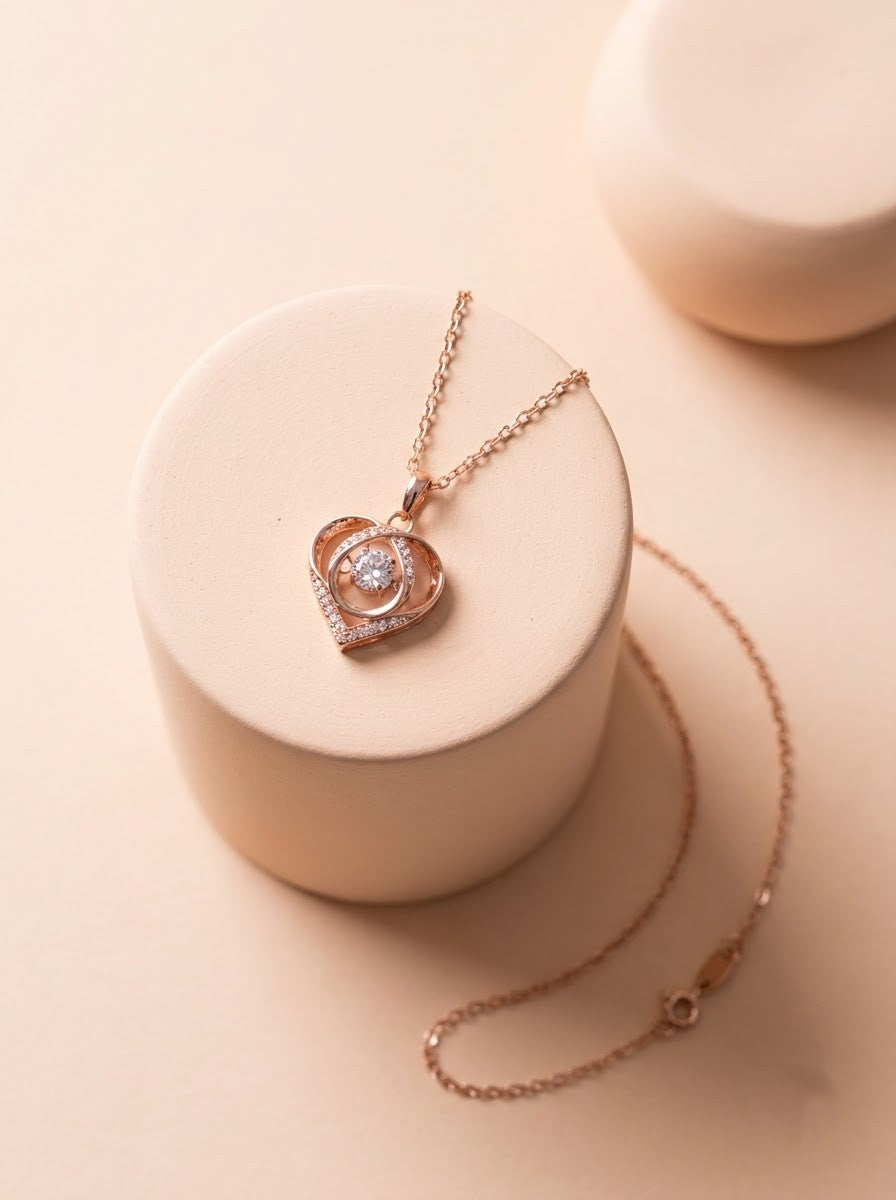 Bloom Heart Pendant Chain
