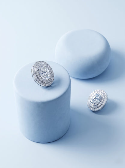 Oval Halo Studs