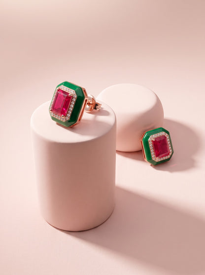 Emerald Frame Studs
