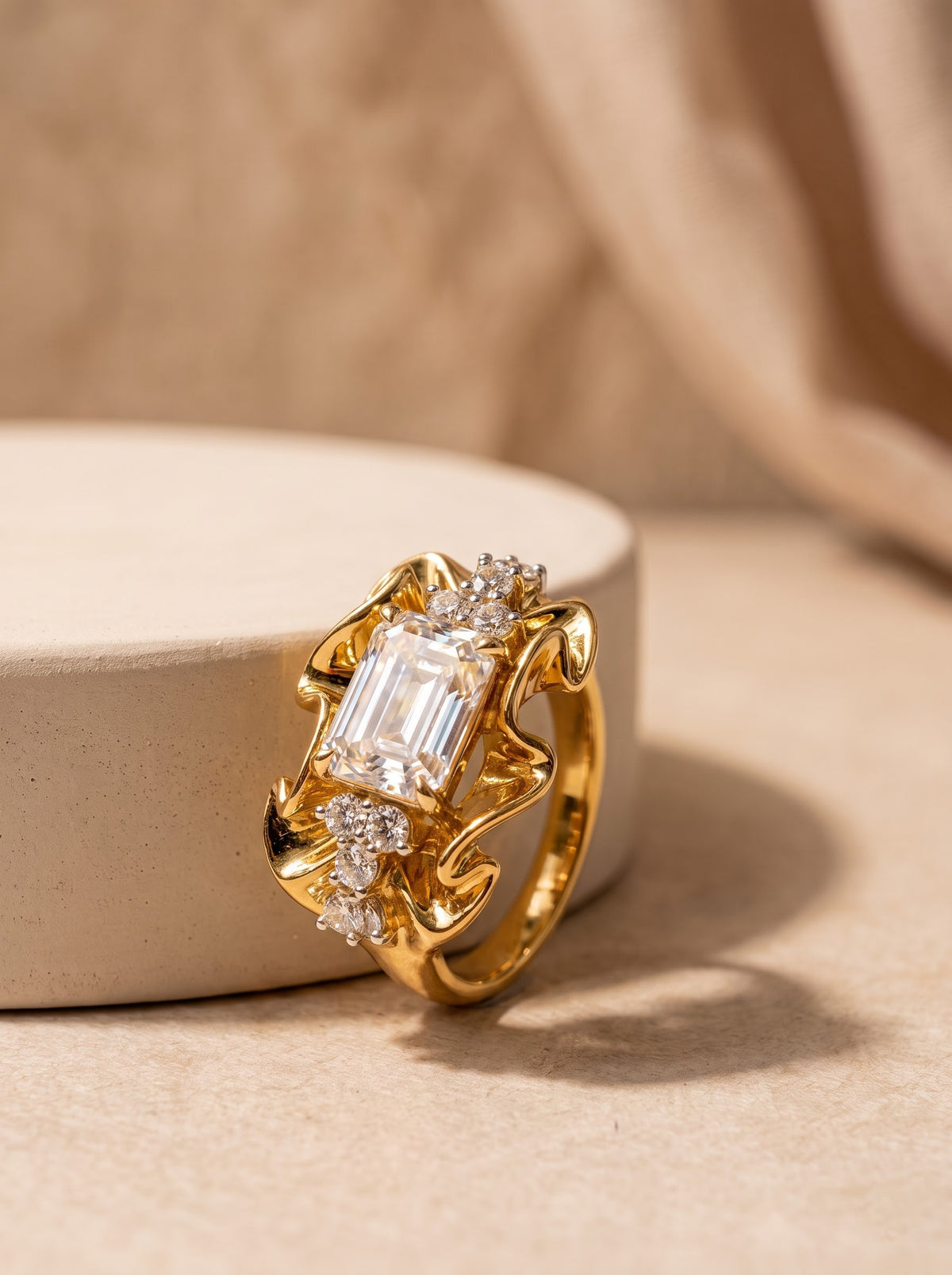 Baroque Emerald Ring
