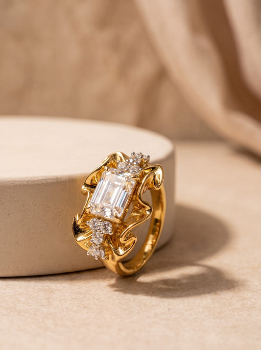 Baroque Emerald Ring