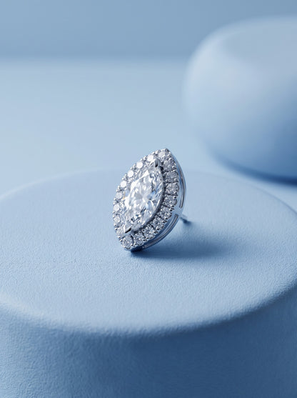 Marquise Halo Studs