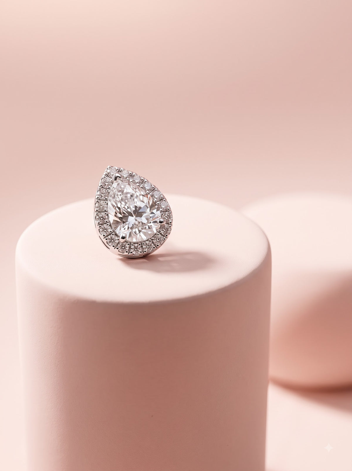 Pear Halo Studs